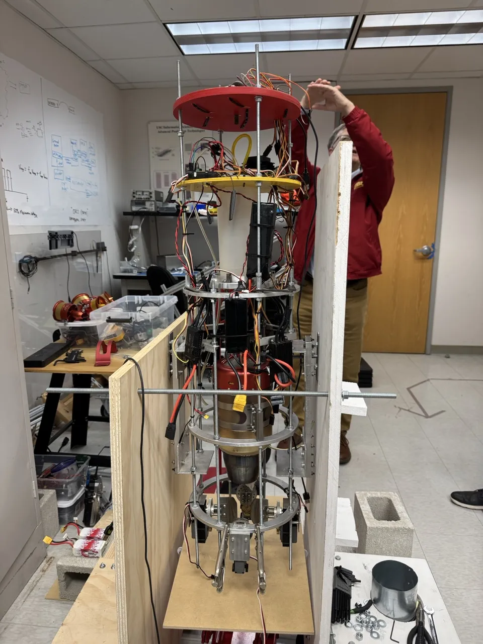 USC Space Engineering Research Center CubeSat integration lab tour with Prof. Barnhart