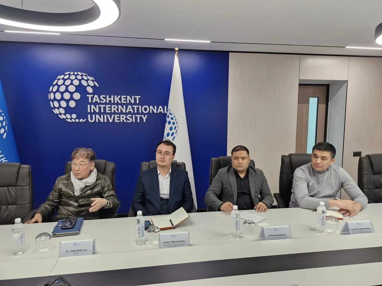 TIU AI Center planning meeting outcomes showing curriculum timeline for Uzbekistan AI education