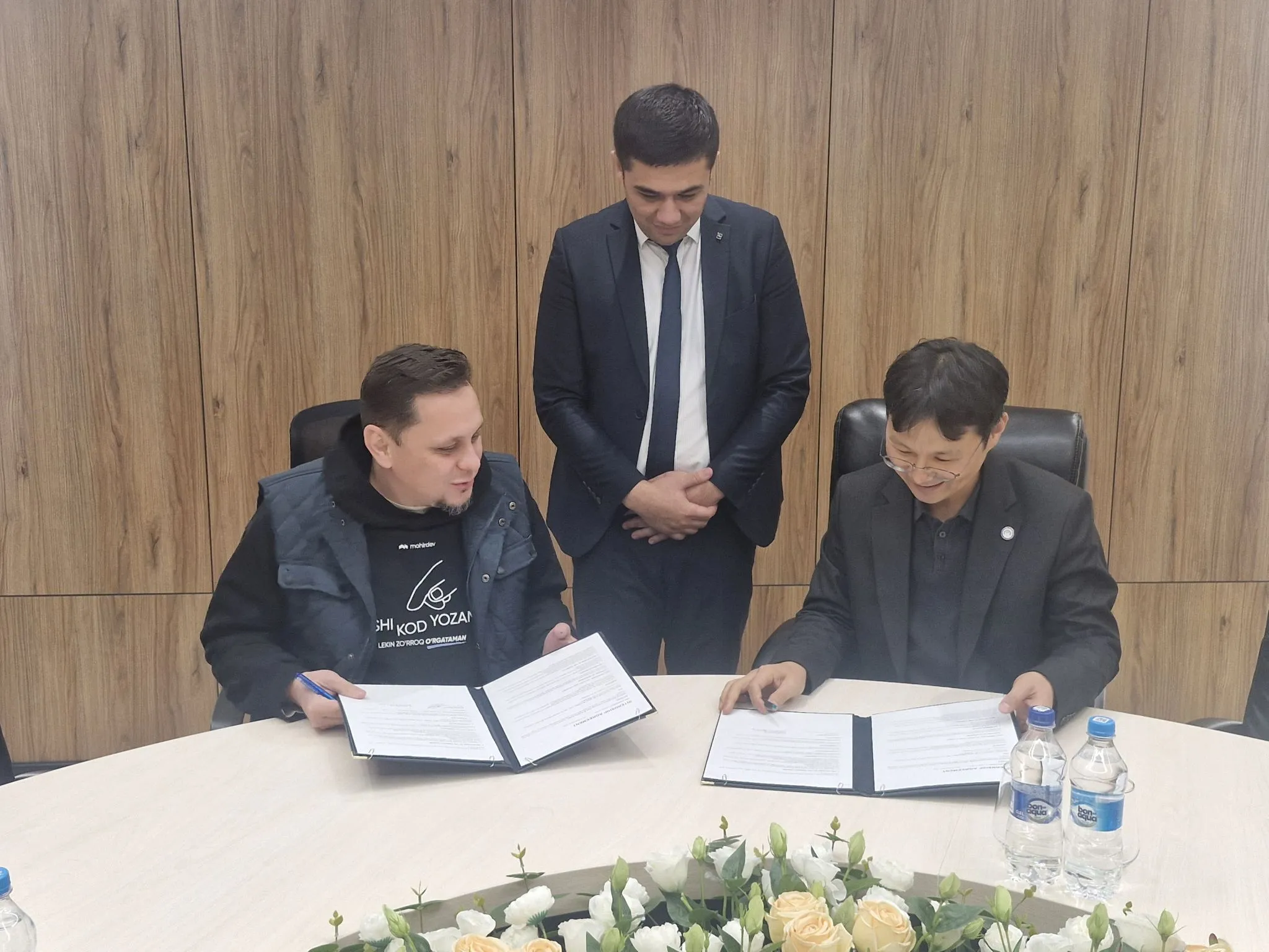 Internship agreement details for 8-week AI program graduates at Mohirdev Uzbekistan tech company