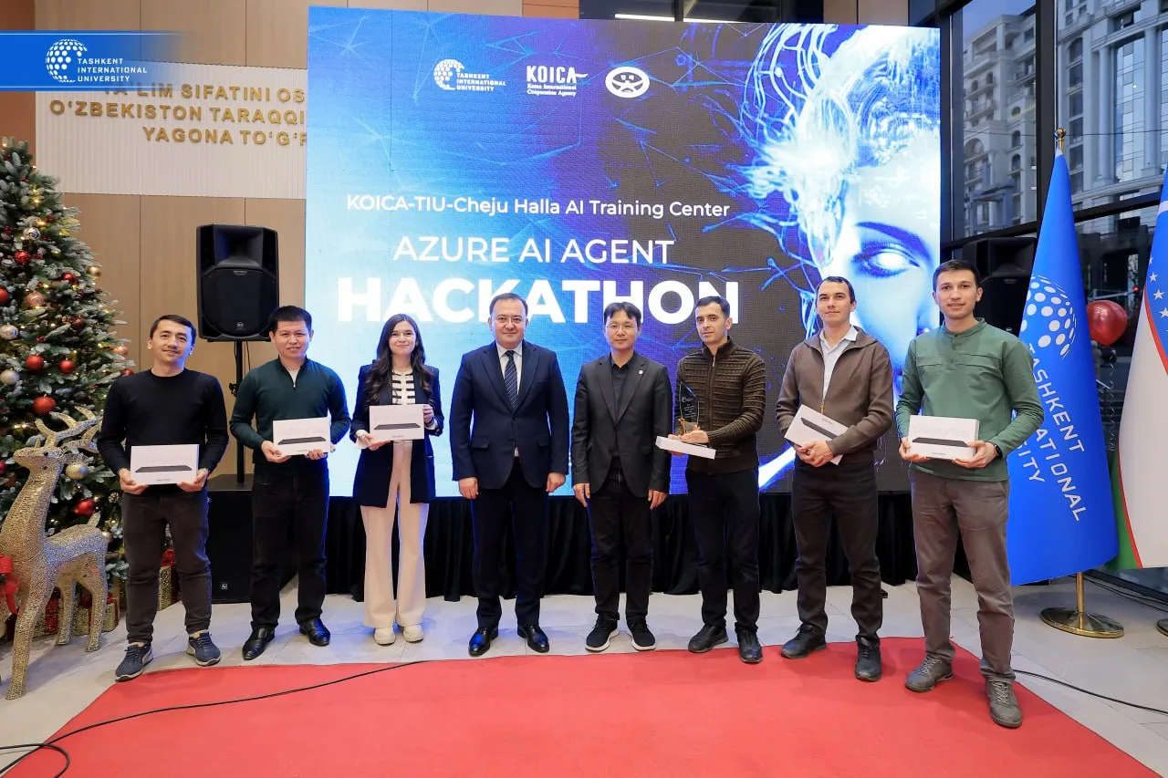 VCoders team first place hackathon winner presenting Global Intelligence Map using Azure OpenAI